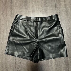 Express Black Faux Leather Shorts
